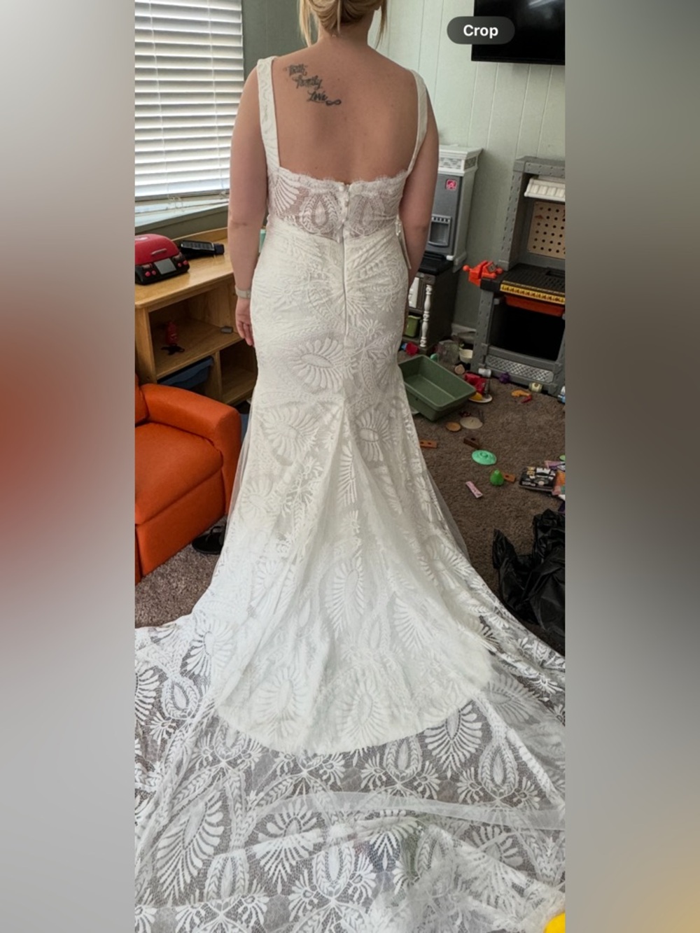 Elegant White Lace Mermaid Dress